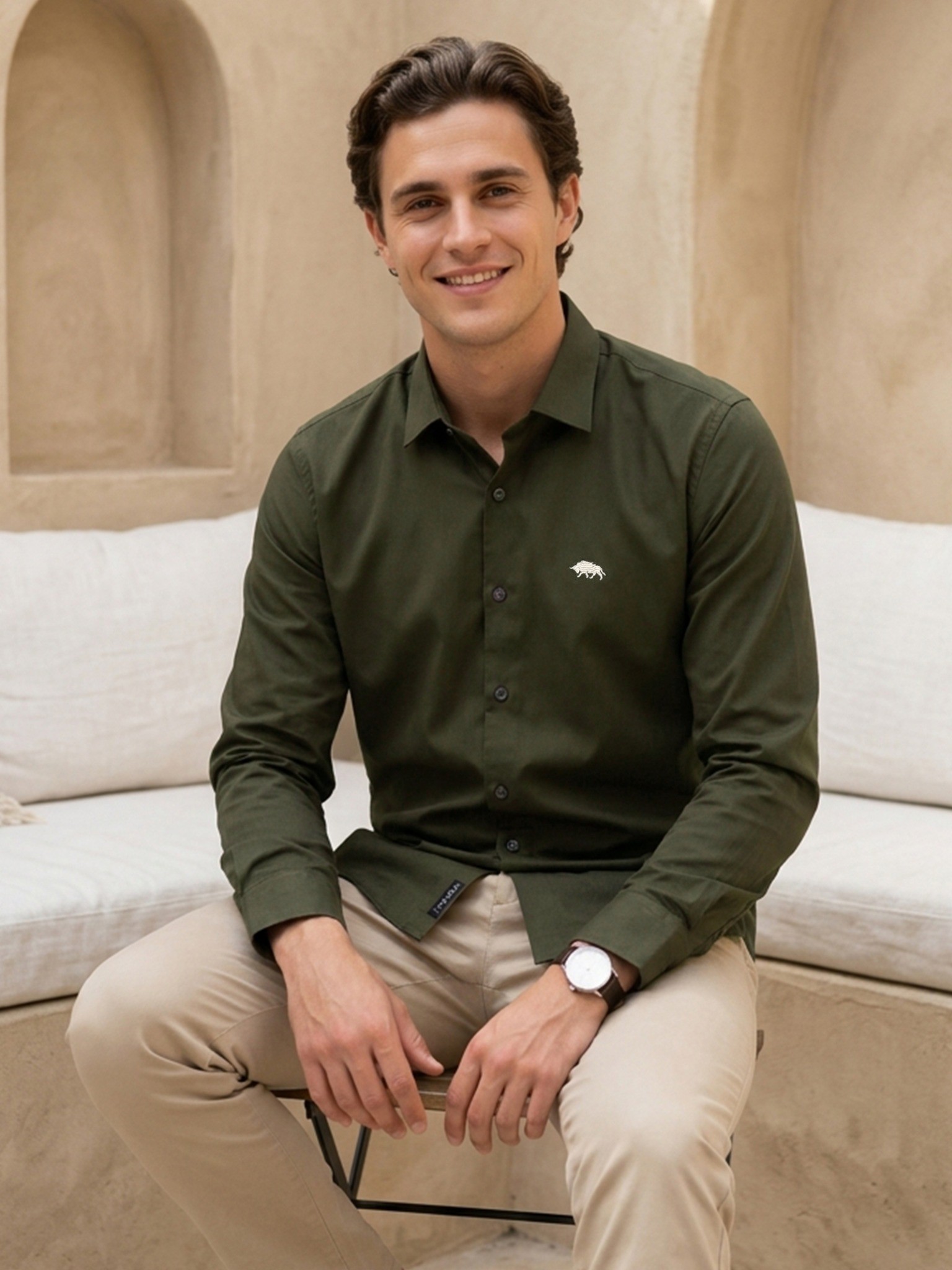 Torano - Premium Olive Green Slim Fit Shirt